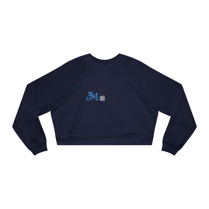 Women's Cropped Fleece Pullover in Navy