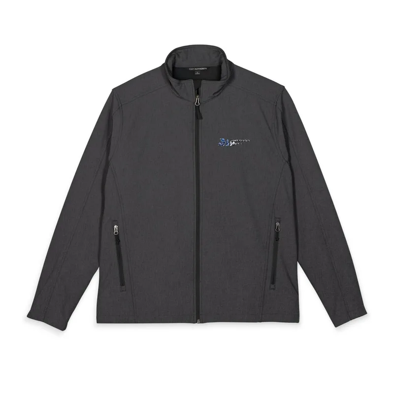 Port Authority® Men's Core Soft Shell Jacket (Embroidery) in Black Charcoal Heather