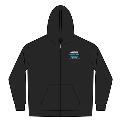 Perfect Tri Fleece Full-Zip Hoodie in Black
