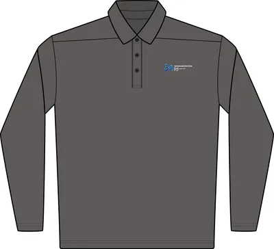Select Lightweight Snag-Proof Long Sleeve Polo in Charcoal