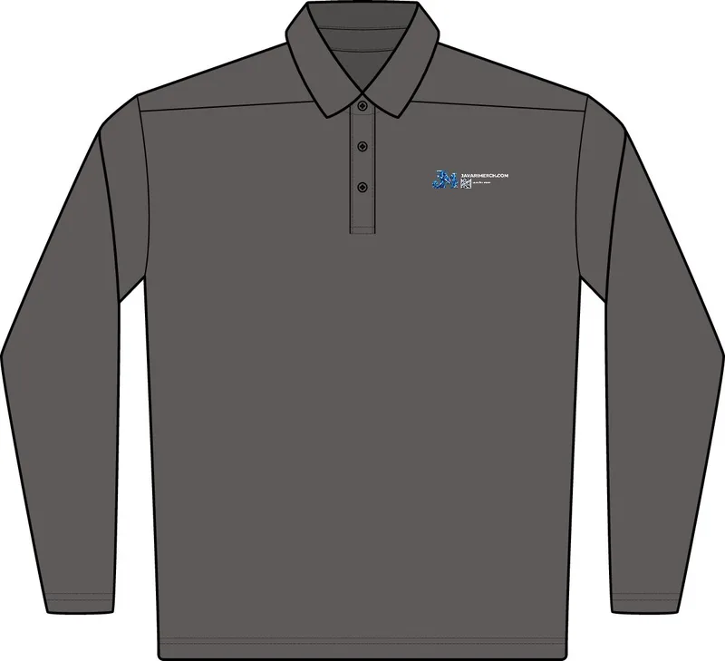 Select Lightweight Snag-Proof Long Sleeve Polo in Charcoal