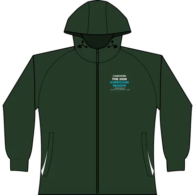 Women's Colorblock Hooded Raglan Jacket in Forest Green/ White