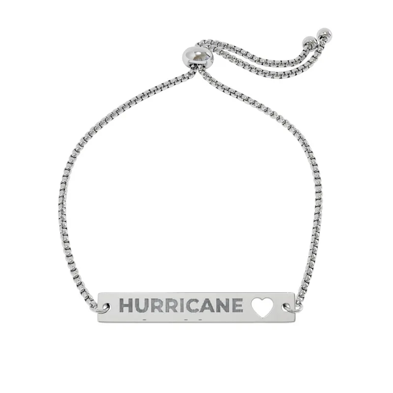 Adjustable Flat Cutout Heart Bar Bracelet (Engraving) in 18K Gold PVD coating