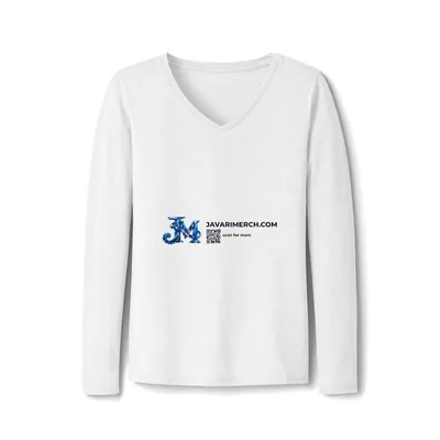 Women's Long Sleeve Fan Favorite V-Neck Tee in White