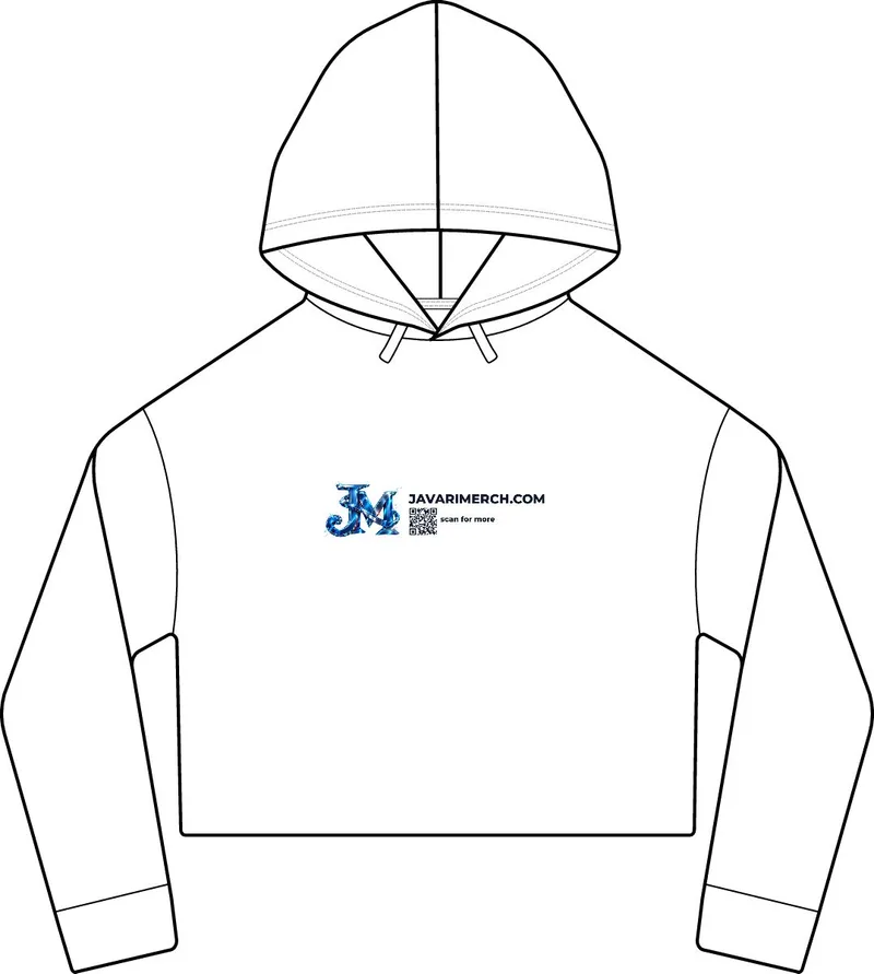 Women's Laguna Sueded Raw Edge Crop Hoodie Sweatshirt in White
