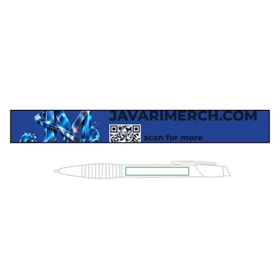 Brass Ballpoint Pen with Gripper (Engraving) in Gloss Blue