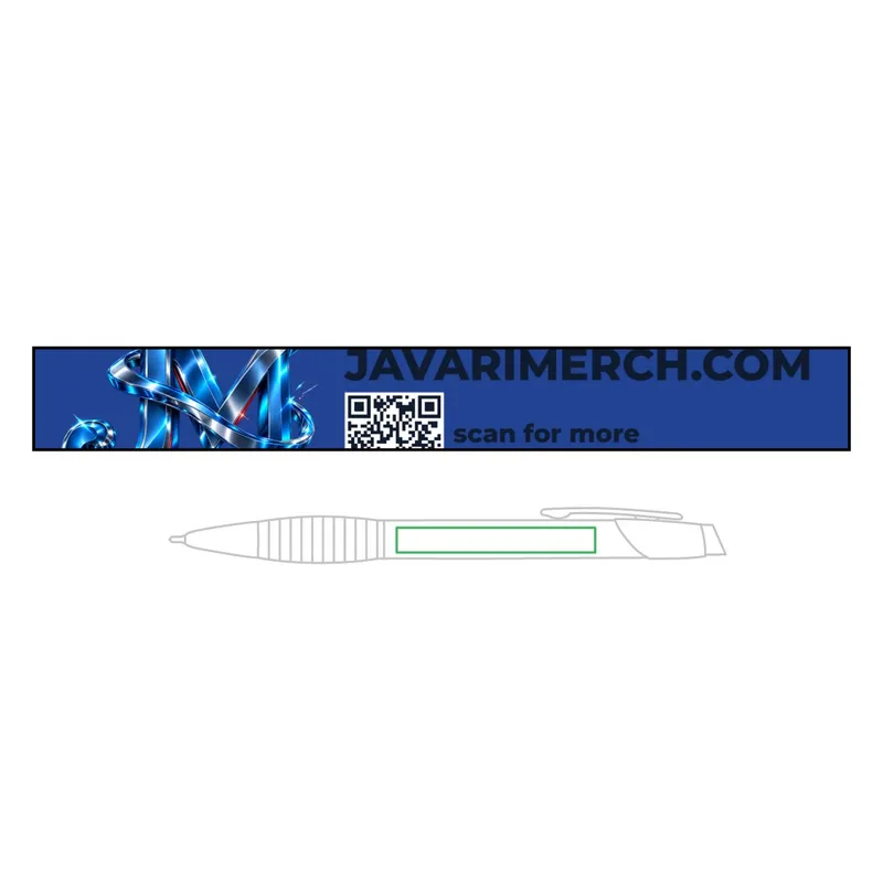 Brass Ballpoint Pen with Gripper (Engraving) in Gloss Blue