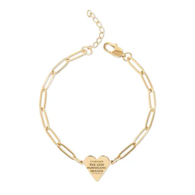 Paperclip Heart Bracelet (Engraving) in 18K Gold PVD coating