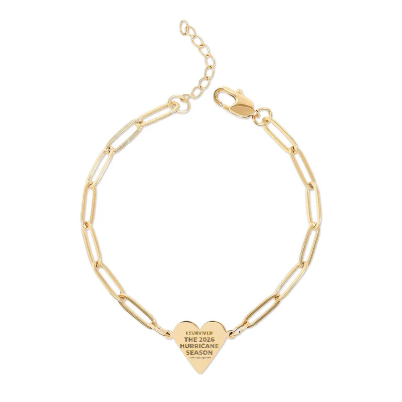 Paperclip Heart Bracelet (Engraving) in 18K Gold PVD coating