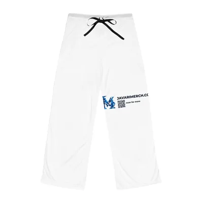 Women's Pajama Pants (AOP) in White stitching
