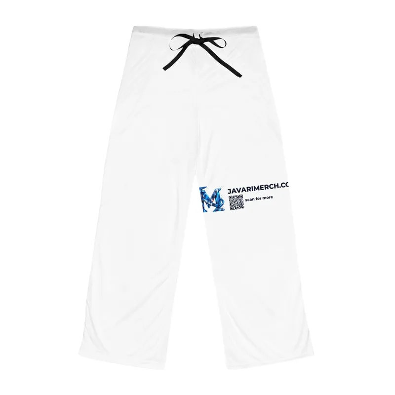 Women's Pajama Pants (AOP) in White stitching