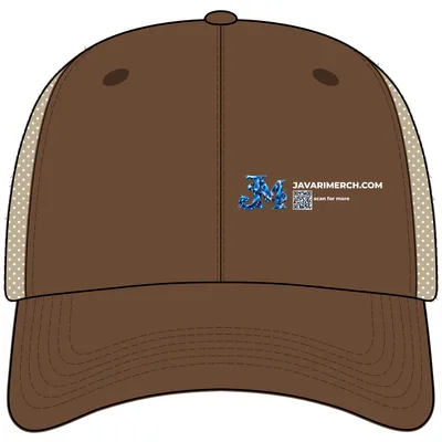 Mesh-Back Cap in Brown/ Khaki