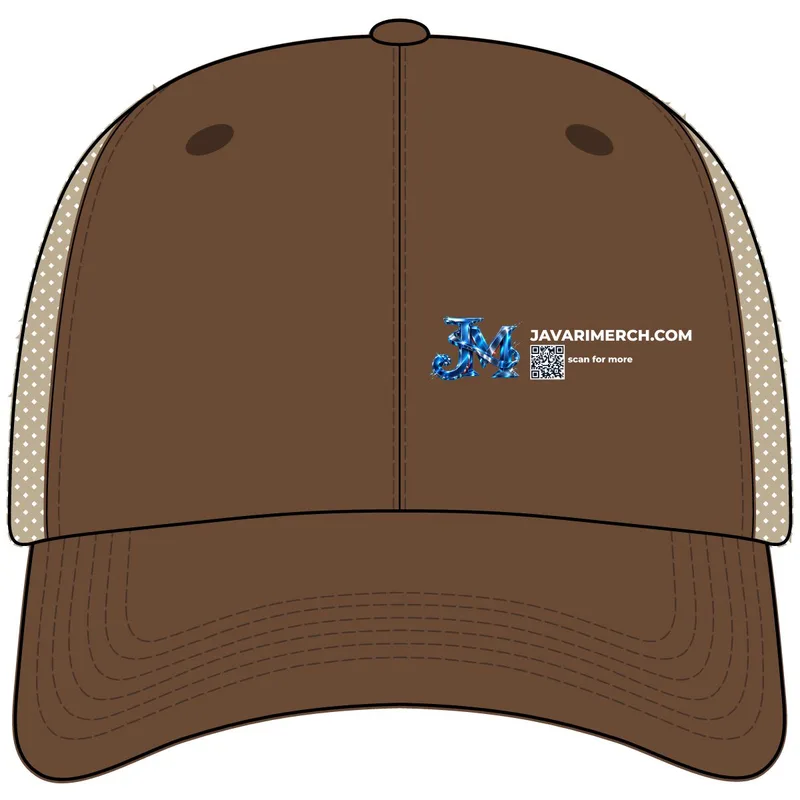 Mesh-Back Cap in Brown/ Khaki