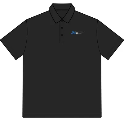 Men's Radiant Performance Piqué Polo with Reflective Piping in Black