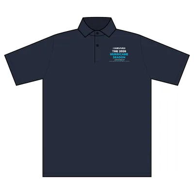 Men's USA Made Mini Stripe Tech Polo in Marine