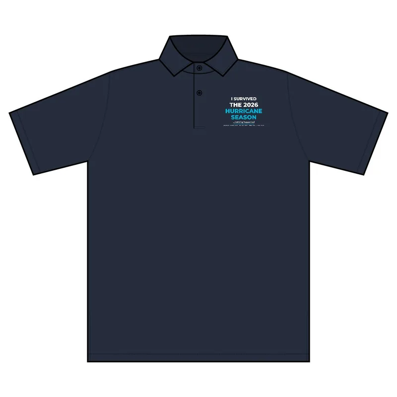 Men's USA Made Mini Stripe Tech Polo in Marine