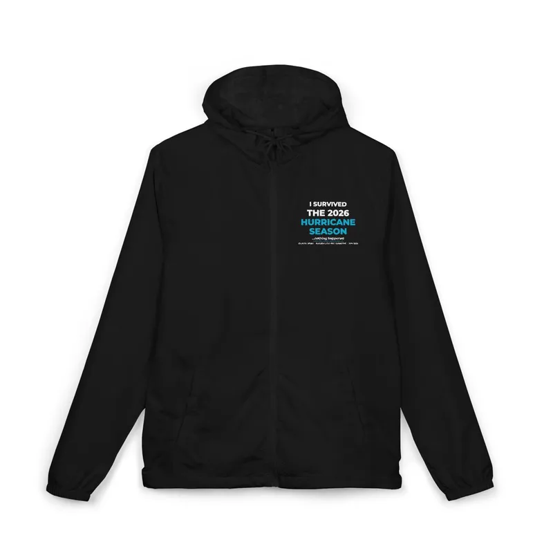 Unisex Full-Zip Windbreaker Jacket in Black