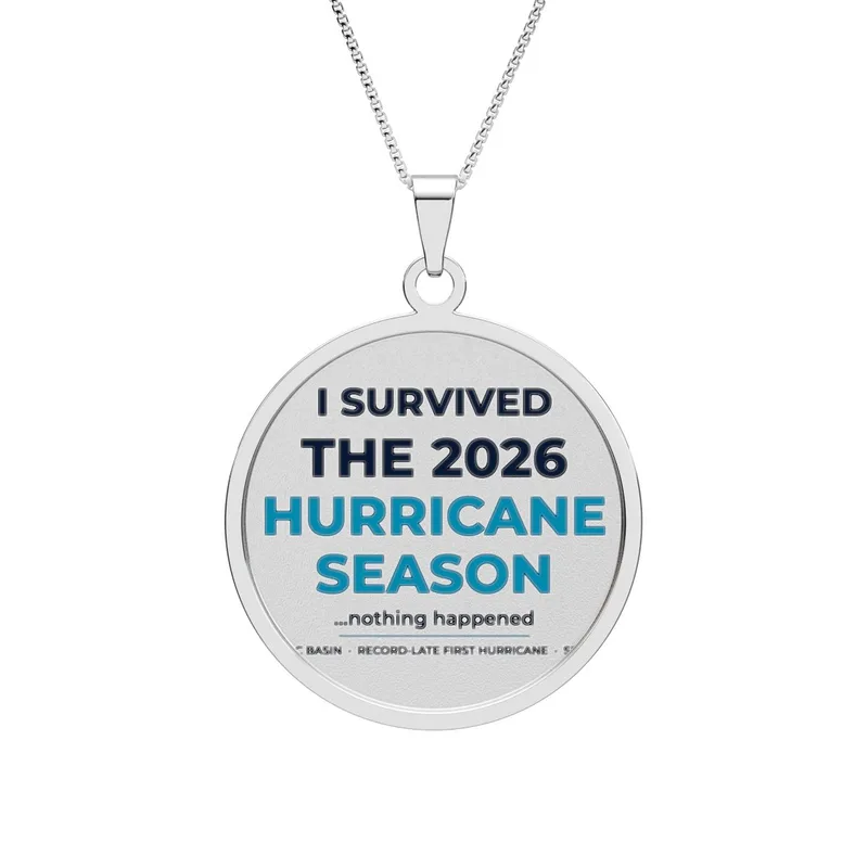 Round Border Photo Pendant in Stainless Steel
