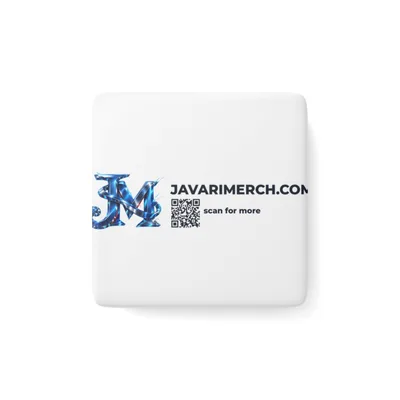 Porcelain Magnet, Square in White