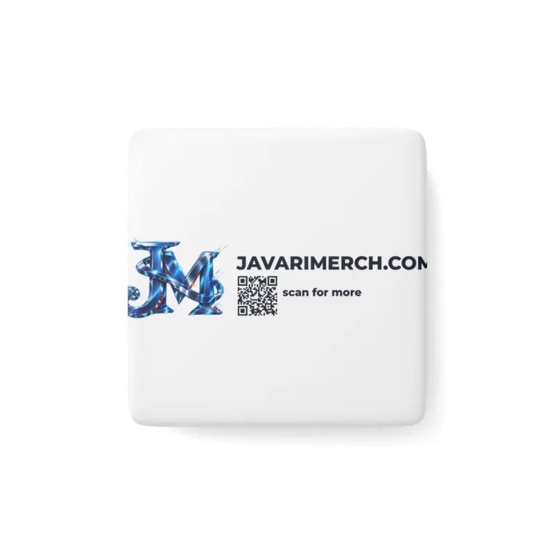 Porcelain Magnet, Square in White