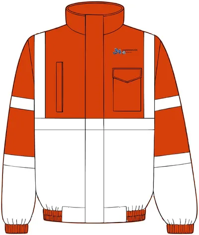 Unisex Economy Bomber Jacket in Orange