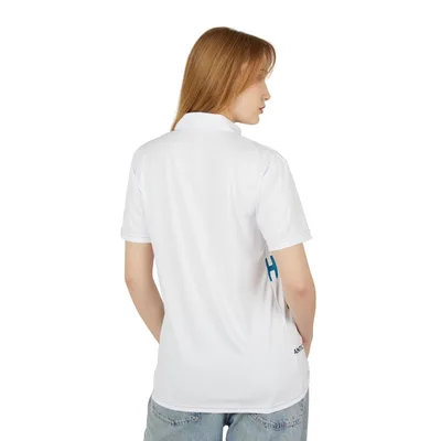 Unisex Polo Shirt (AOP) in Black stitching