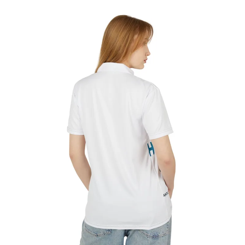 Unisex Polo Shirt (AOP) in Black stitching