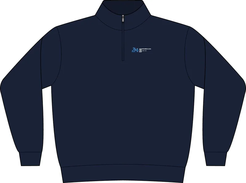 Women's Stencil Half Zip Crew in Navy