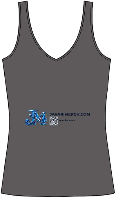Women's Perfect Blend CVC V-Neck Tank in Heathered Charcoal