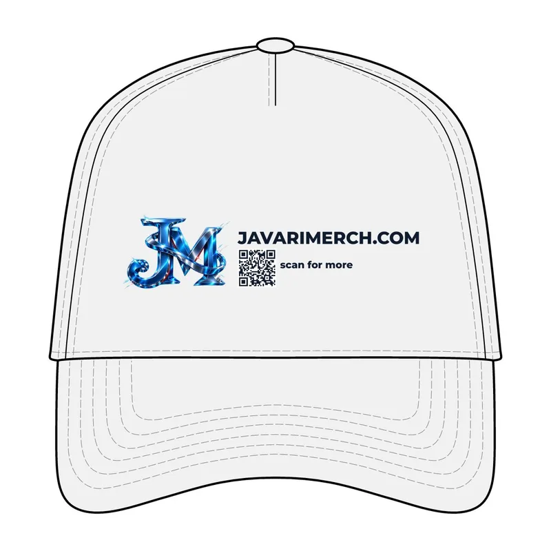 Five-Panel Twill Cap in White/ Navy