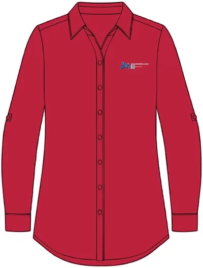 Women's Plaid Flannel Tunic in Engine Red/ Black
