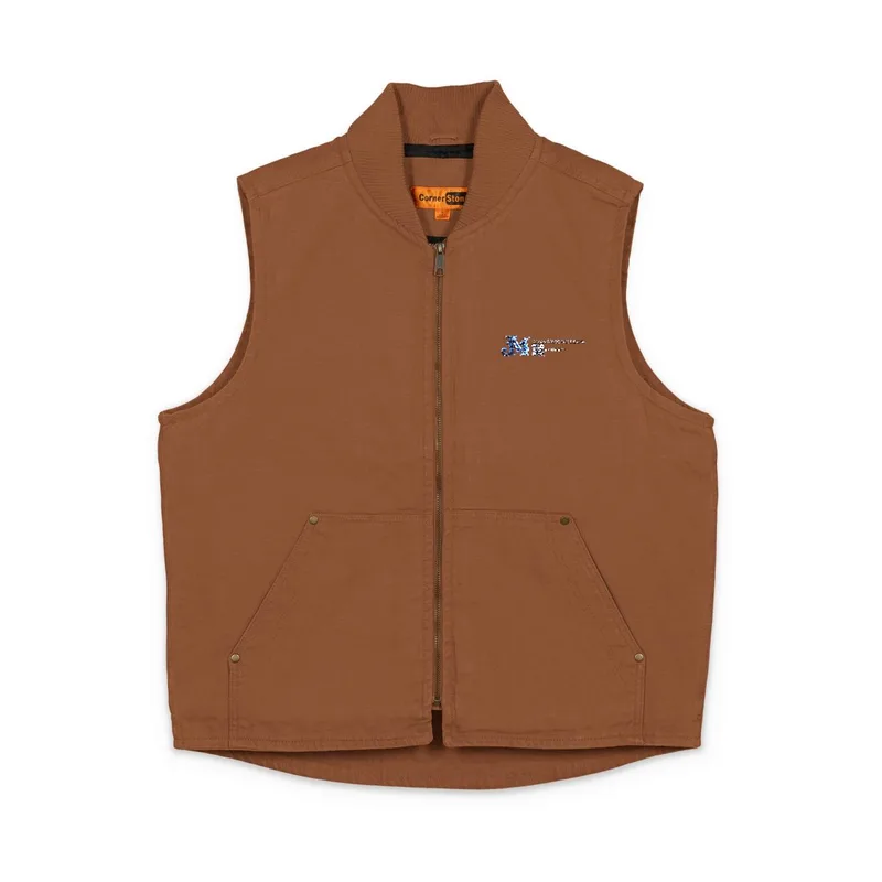 CornerStone® Washed Duck Cloth Vest (Embroidery) in Duck Brown