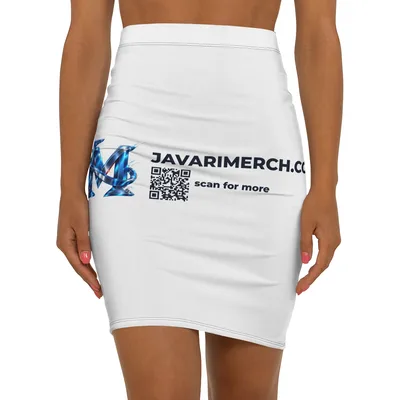Women's Mid-Waist Pencil Skirt (AOP) in Black stitching