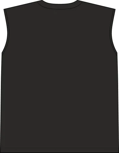 Unisex Heavyweight Cotton Garment-Dyed Mid-Length Muscle Tee in True Black