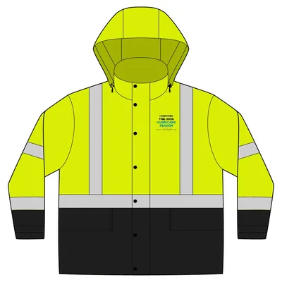 ANSI 107 Class 3 Rain Jacket in Safety Yellow/ Black