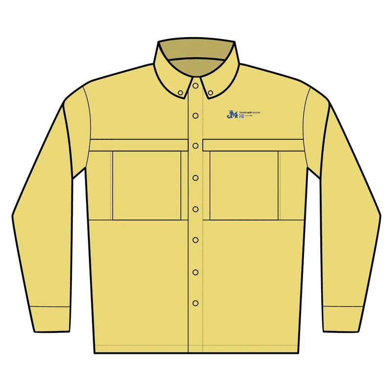 Port Authority® Men's Long Sleeve UV Daybreak Shirt (Embroidery) in Yellow