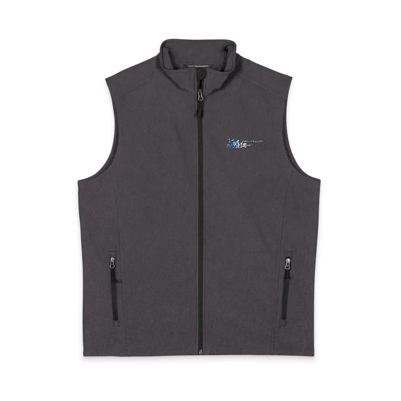Port Authority® Men's Core Soft Shell Vest in Black Charcoal Heather