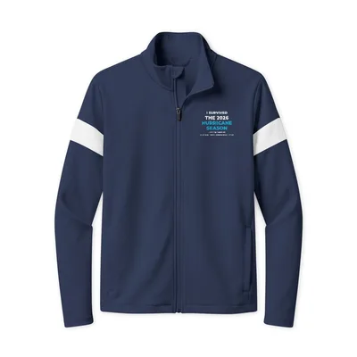 Travel Full-Zip Jacket in True Navy/ White
