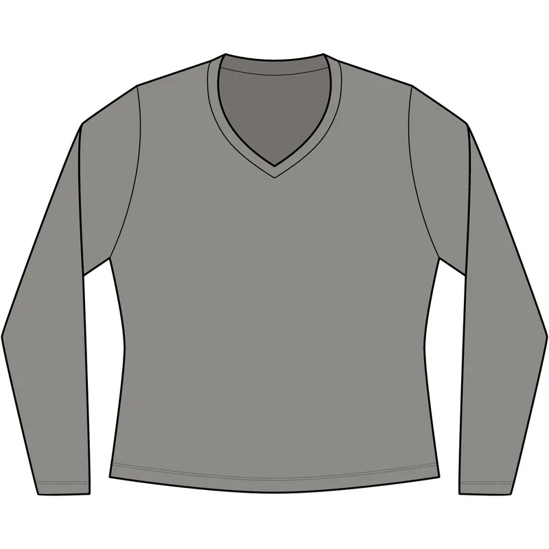 Women's Halftime Stripe Long Sleeve V-Neck Tee in Vintage Heather/ Ecru