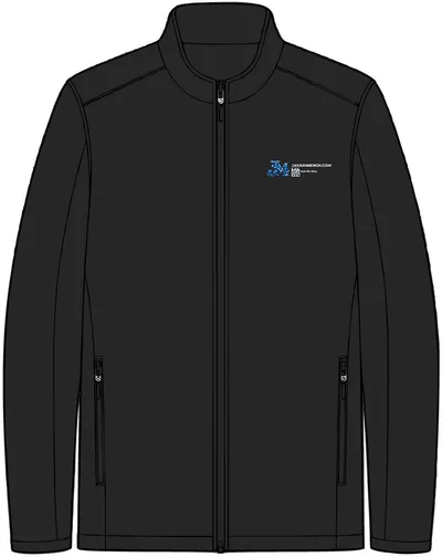 Men's Two-Layer Fleece Bonded Soft Shell Jacket in Black
