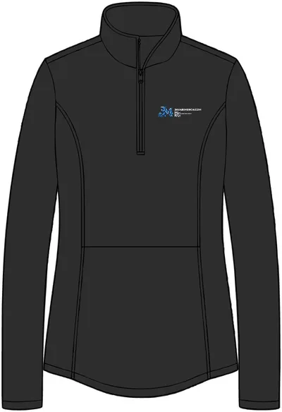 Women's Smooth Fleece 1/4-Zip in Deep Black