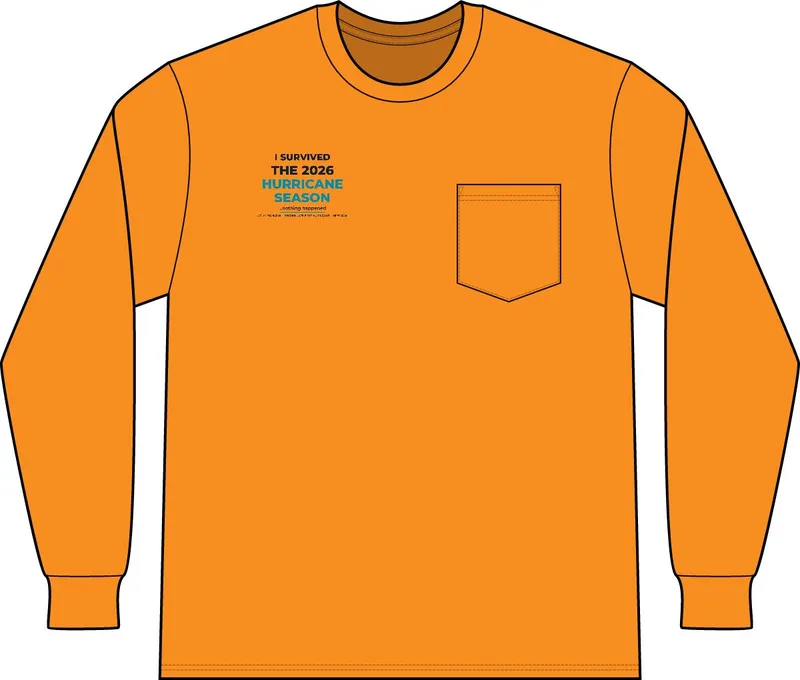 Unisex Workwear Long Sleeve Pocket T-Shirt in Safety Orange