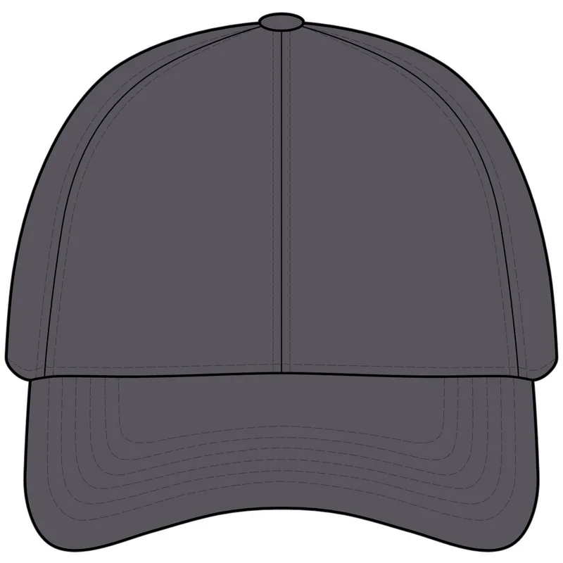 Structured Six-Panel Baseball Cap in Charcoal