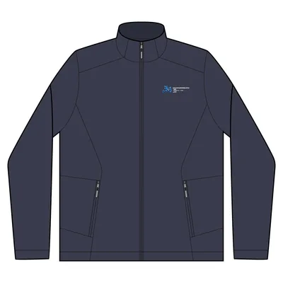 Grid Fleece Jacket in River Blue Navy