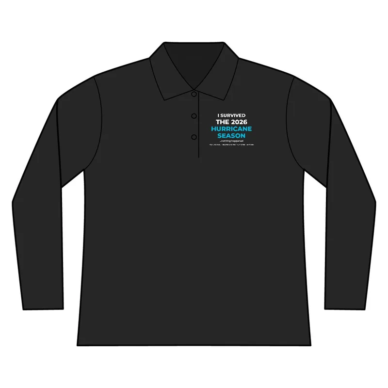 Women's Long Sleeve Piqué Polo in Black