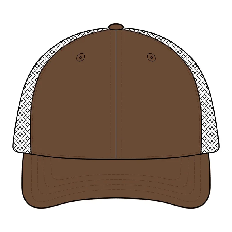 Printed Mesh Trucker in Brown/ Desert Camo