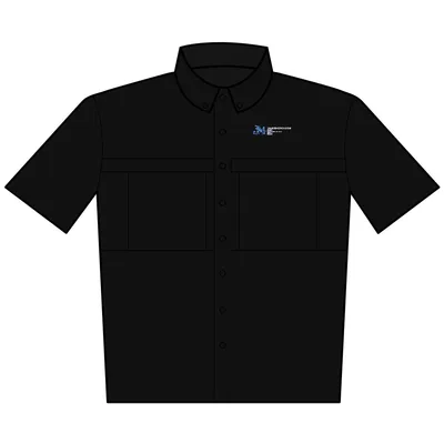 Port Authority® Unisex Short Sleeve UV Daybreak Shirt (Embroidery) in Deep Black