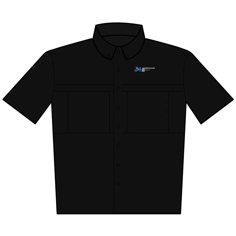 Port Authority® Unisex Short Sleeve UV Daybreak Shirt (Embroidery) in Deep Black