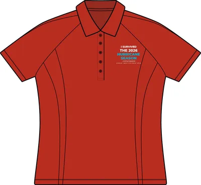 Women's PosiCharge Micro-Mesh Colorblock Polo in Black/ Red