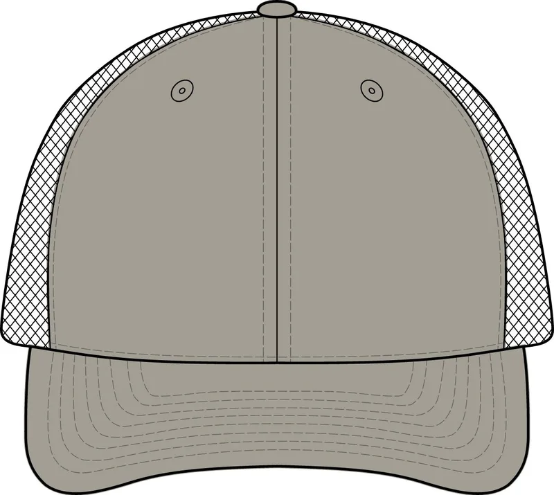Stretch-Tek Mesh Back Cap in Silver/ White